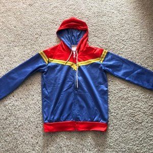 Women's Medium Captain Marvel Cosplay Zip Up Hoodie